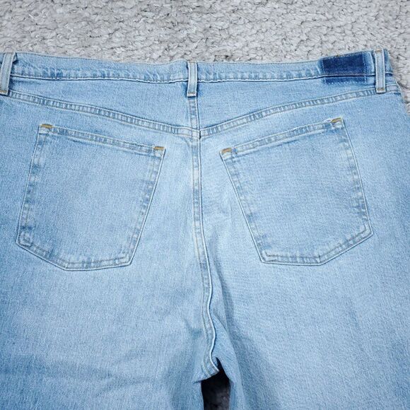 Abercrombie 22 Short 90s Straight Ultra High Rise Curve Love Jeans Blue Size 36 - Picture 3 of 11